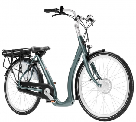 BICICLETE ELECTRICE - Bicicleta electrica oras STELLA Nantes FDST ISP RTE 2.1, cadru aluminiu 18", manete RevoShift, frane hidraulice, 7 viteze, gri