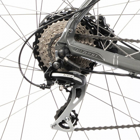 Bicicleta electrica Urban 28" AFISPORT C1.7 Lady, cadru aluminiu 18", manete secventiale, frane hidraulice, 24 viteze, gri/mov [7]