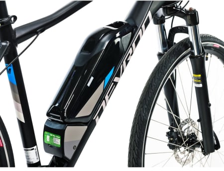 Bicicleta electrica Urban 28" DEVRON 28161, cadru aluminiu 19", manete secventiale, frane hidraulice, 16 viteze, negru/albastru [6]