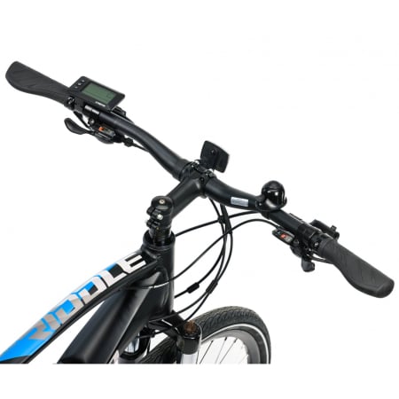 Bicicleta electrica Urban 28" DEVRON 28161, cadru aluminiu 19", manete secventiale, frane hidraulice, 16 viteze, negru/albastru [3]