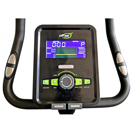 Bicicleta eliptica DHS3729,, control digital cu Power Management System, sens dublu de pedalare, negru/verde [5]