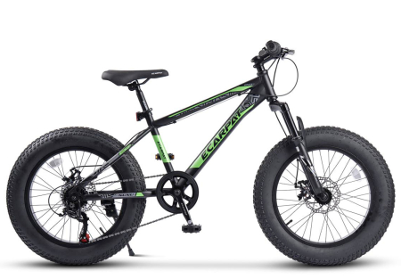 Bicicleta Fat Bike 20" CARPAT Nunu, cadru otel 13.5", manete RevoShift, frane disc, 7 viteze, varsta 7-10 ani  [1]