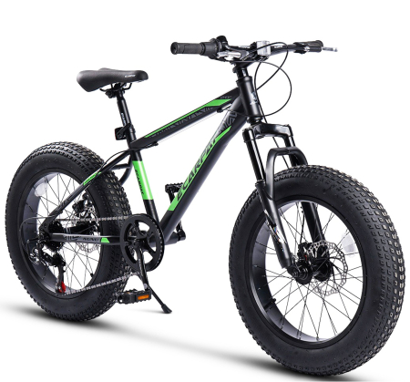 FAT BIKE - Bicicleta Fat Bike 20" CARPAT Nunu, cadru otel 13.5", manete RevoShift, frane disc, 7 viteze, varsta 7-10 ani 