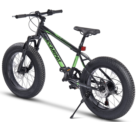Bicicleta Fat Bike 20" CARPAT Nunu, cadru otel 13.5", manete RevoShift, frane disc, 7 viteze, varsta 7-10 ani  [2]