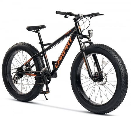 FAT BIKE - Bicicleta Fat Bike 26" CARPAT BigOne 2.6, cadru aluminiu, manete secventiale, frane disc, 16 viteze