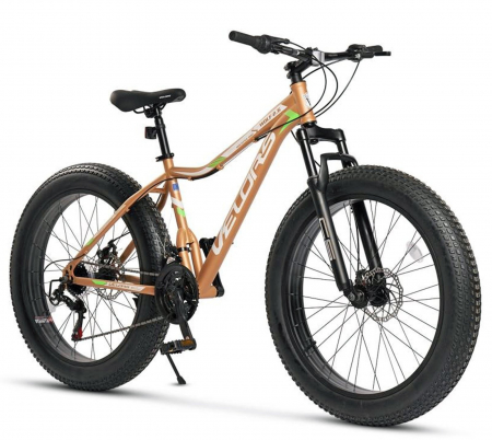 FAT BIKE - Bicicleta Fat Bike 26" VELORS Wolf 2.6, cadru otel, manete RevoShift, frane disc, 21 viteze