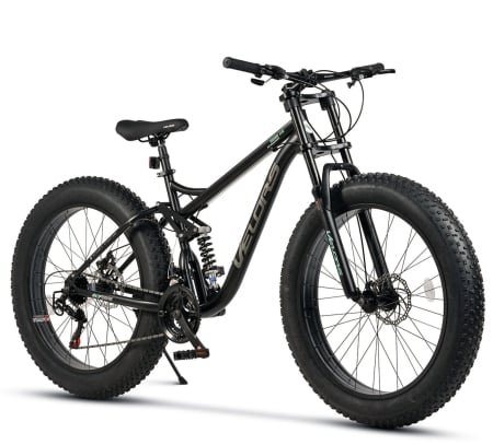 FAT BIKE - Bicicleta Fat Bike full-suspension 26" VELORS Duro 2.6, cadru otel 17", manete secventiale, frane disc, 21 viteze