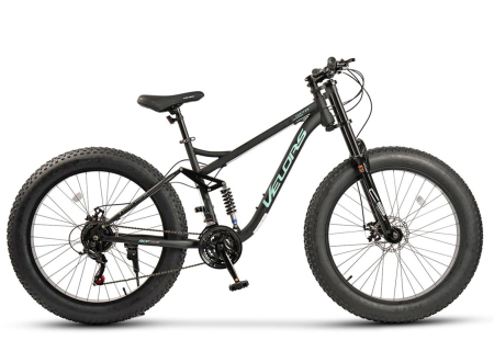 Bicicleta Fat Bike full-suspension 26" VELORS Duro 2.6, cadru otel 17", manete secventiale, frane disc, 21 viteze [1]