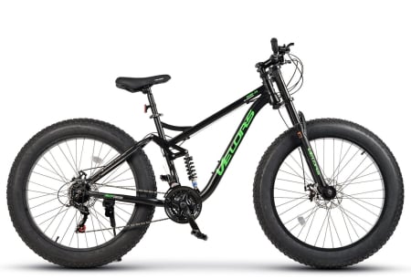 Bicicleta Fat Bike full-suspension 26" VELORS Duro 2.6, cadru otel 17", manete secventiale, frane disc, 21 viteze [1]