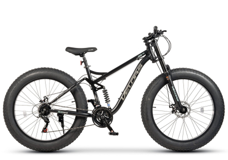 Bicicleta Fat Bike full-suspension 26" VELORS Duro 2.6, cadru otel 17", manete secventiale, frane disc, 21 viteze [1]