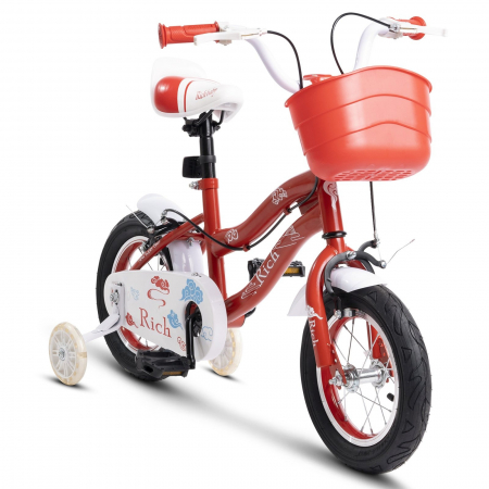 Bicicleta copii 12" RICH BABY R1208A rosu, varsta 2-4 ani [1]