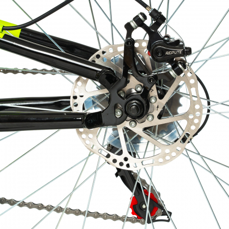 Bicicleta MTB-FS 26" DHS Flash, cadru otel 15.5", manete revoshift, frane disc, 18 viteze, negru/verde [5]