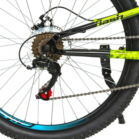 Bicicleta MTB-FS 26" DHS Flash, cadru otel 15.5", manete revoshift, frane disc, 18 viteze, negru/verde [8]