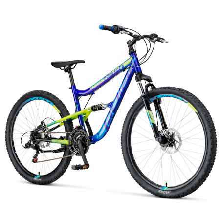 Bicicleta Full suspension DHS Polar Flash - 26 Inch, Albastru-Verde [1]
