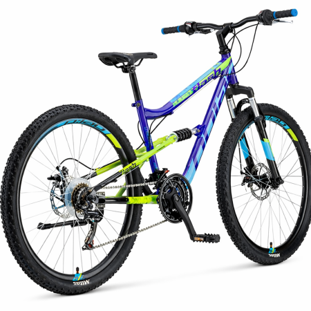 Bicicleta Full suspension DHS Polar Flash - 26 Inch, Albastru-Verde [2]