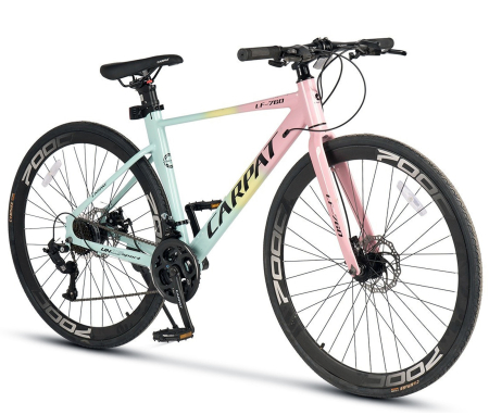BICICLETE SOSEA-CICLOCROSS - Bicicleta gravel 28" CARPAT LF-760, cadru aluminiu 17", manete secventiale, frane disc, 24 viteze