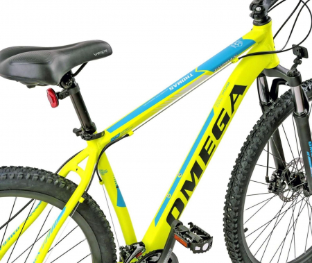 Bicicleta MTB-HT 27.5" OMEGA Thomas, cadru aluminiu 19.5", manete secventiale, frane disc, 21 viteze, galben/albastru [2]