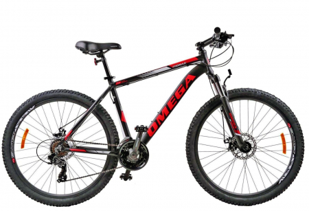 BICICLETE MTB-HT - Bicicleta MTB-HT 27.5" OMEGA Thomas, cadru aluminiu 19.5", manete secventiale, frane disc, 21 viteze, negru/rosu