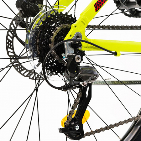 Bicicleta MTB-HT 27.5" COLINELLI 2725, cadru aluminiu 18", manete secventiale, frane disc, 24 viteze, verde fluo [4]