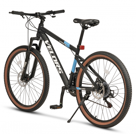 Bicicleta MTB-HT 26" VELORS Venus, cadru aluminiu 17", manete secventiale, frane disc, 21 viteze, negru/albastru [2]