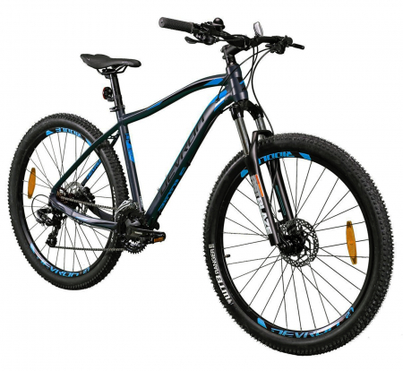Bicicleta MTB-HT 27.5" DEVRON RIddle RM0.7, cadru aluminiu 19.5", manete secventiale, frane hidraulice, 21 viteze, gri/albastru [1]