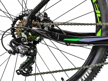 Bicicleta MTB-HT 27.5" DEVRON RIddle RM0.7, cadru aluminiu 16.5", manete secventiale, frane hidraulice, 21 viteze, negru/verde [6]