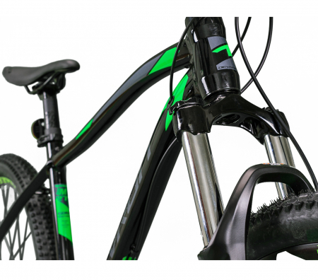 Bicicleta MTB-HT 27.5" DEVRON Riddle RM3.7, cadru aluminiu 19.5", manete secventiale, frane hidraulice, 20 viteze, negru/verde [3]