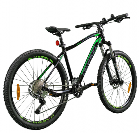 Bicicleta MTB-HT 27.5" DEVRON Riddle RM3.7, cadru aluminiu 18", manete secventiale, frane hidraulice, 20 viteze, negru/verde [2]