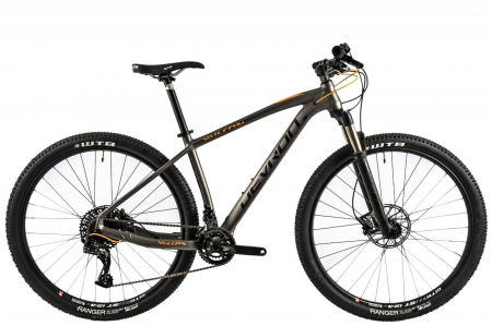 BICICLETE MOUNTAIN BIKE - Bicicleta MTB-HT 29" DEVRON Vulcan 2.9, cadru aluminiu 18", manete secventiale, frane hidraulice, 22 viteze, gri/portocaliu