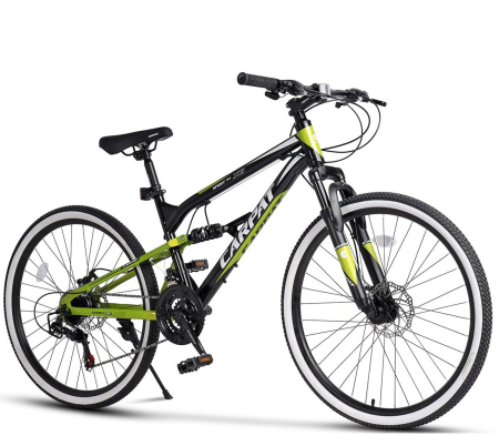 24" (varsta peste 10 ani) - Bicicleta MTB-FS 24" CARPAT X6, cadru otel 15", manete secventiale, frane disc, 21 viteze
