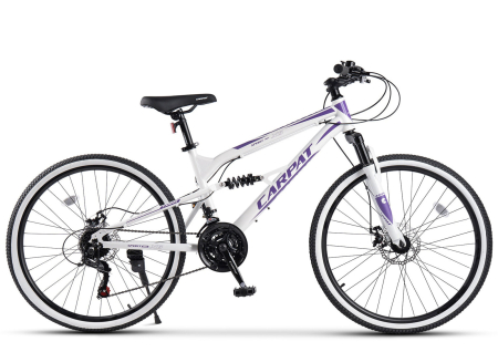 Bicicleta MTB-FS 24" CARPAT X6, cadru otel 15", manete secventiale, frane disc, 21 viteze [1]