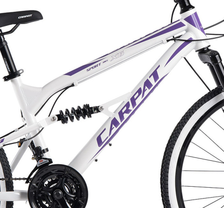 Bicicleta MTB-FS 24" CARPAT X6, cadru otel 15", manete secventiale, frane disc, 21 viteze [10]