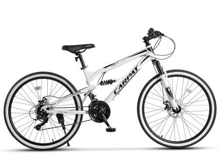 Bicicleta MTB-FS 24" CARPAT X6, cadru otel 15", manete secventiale, frane disc, 21 viteze [1]