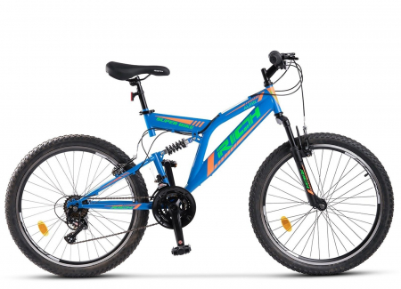 24" (varsta peste 10 ani) - Bicicleta MTB-FS 24" RICH Alpin 2.4, cadru otel 16.5", frane V-Brake, 18 viteze