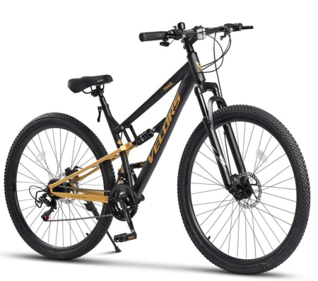 BICICLETE COPII - Bicicleta MTB-FS 24" VELORS Trail 2.4, cadru otel 16", manete secventiale, frane disc, 21 viteze