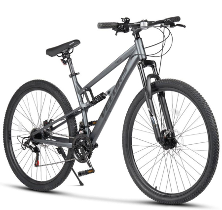 BICICLETE COPII - Bicicleta MTB-FS 24" VELORS Trail 2.4, cadru otel 16", manete secventiale, frane disc, 21 viteze