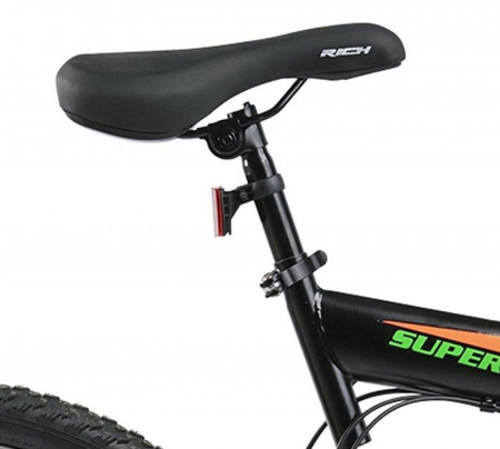 Bicicleta MTB-FS 26" RICH Alpin 2.6, cadru otel 17", frane V-Brake, 18 viteze, negru/portocaliu [8]