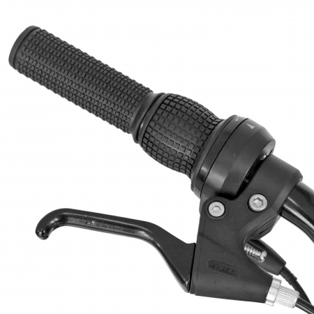 Bicicleta MTB-FS 26" RICH Alpin 2.6, cadru otel 17", frane V-Brake, 18 viteze, negru/portocaliu [4]