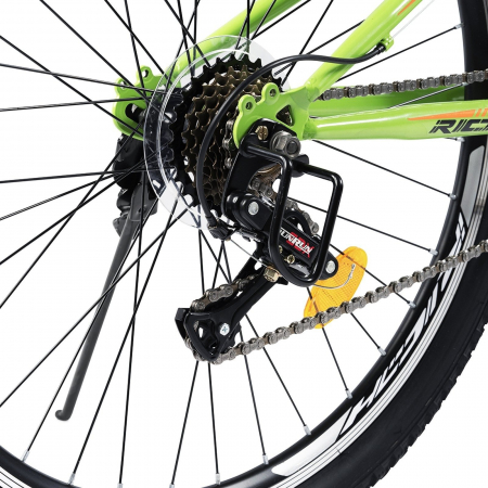 Bicicleta MTB-FS 26" RICH Alpin 2.6, cadru otel 17", frane V-Brake, 18 viteze, negru/portocaliu [6]