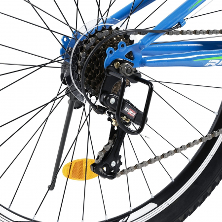 Bicicleta MTB-FS 26" RICH Alpin 2.6, cadru otel 17", frane V-Brake, 18 viteze, negru/portocaliu [6]