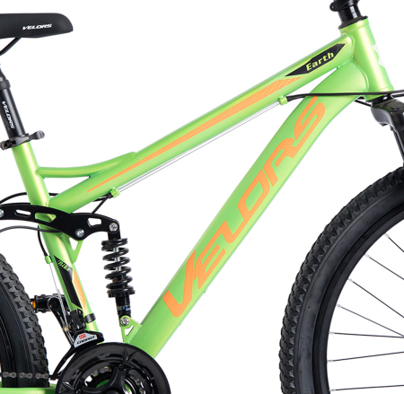 Bicicleta MTB-FS 26" VELORS Earth, cadru otel 17", manete secventiale, frane disc, 21 viteze [12]