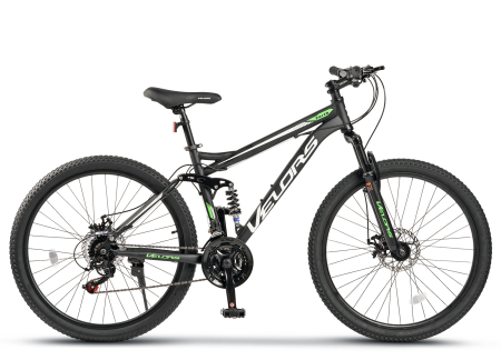 Bicicleta MTB-FS 26" VELORS Earth, cadru otel 17", manete secventiale, frane disc, 21 viteze [1]