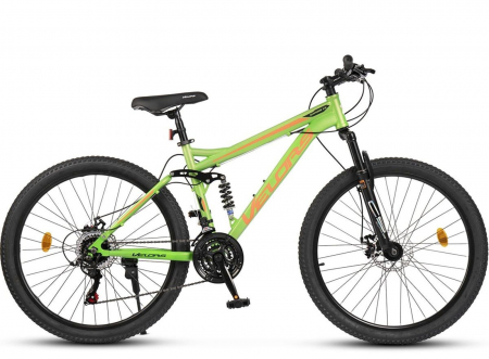 Bicicleta MTB-FS 26" VELORS Matador 2.6, cadru otel 17", manete secventiale, frane disc, 21 viteze, albastru/verde [1]