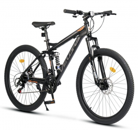 BICICLETE MTB-FS - Bicicleta MTB-FS 26" VELORS Matador 2.6, cadru otel 17", manete secventiale, frane disc, 21 viteze, albastru/verde