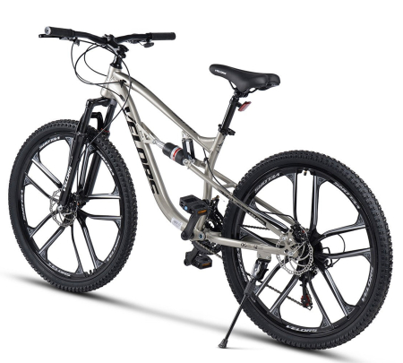 Bicicleta MTB-FS 27.5" VELORS Vector 2.7, cadru otel 17", jante magneziu, manete secventiale, frane disc, 21 viteze, argintiu [2]