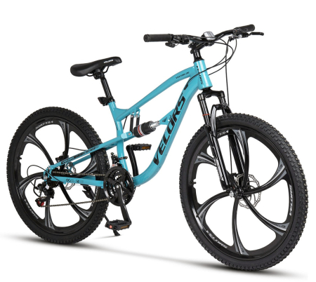 BICICLETE MTB-FS - Bicicleta MTB-FS 26" VELORS Vector 2.6, cadru otel 17", jante magneziu, manete secventiale, frane disc, 21 viteze