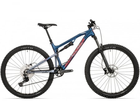 BICICLETE MTB-FS - Bicicleta MTB-FS 29" ROCK MACHINE Blizzard TRL 30-29, cadru aluminiu , manete secventiale, frane hidraulice, 11 viteze,  albastru/rosu