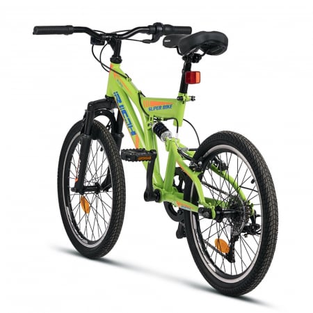 Bicicleta copii MTB-FS 20" RICH Alpin 2.0, cadru otel, manete RevoShift, frane V-Brake, 6 viteze, verde, varsta 7-10 ani [2]