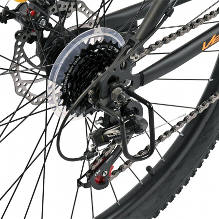 Bicicleta MTB-FS 27.5" VELORS Matador 2.7, cadru otel 17", manete secventiale, frane disc, 21 viteze, negru/gri [8]