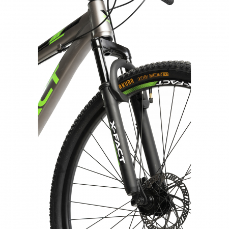 Bicicleta MTB-HT 29" X-FACT Atlas, cadru aluminiu 18", manete RevoShift, frane hidraulice, 21 viteze, gri/verde [2]